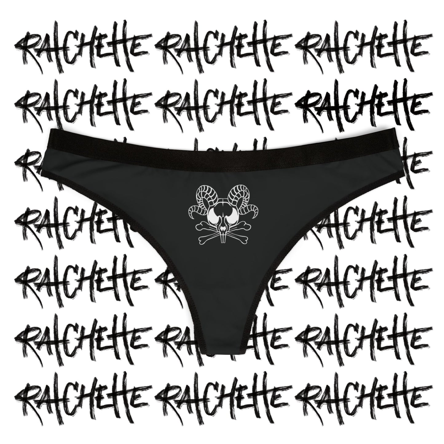 Ratchette Skull Club - Edgy Women's Thongs with Design - Stylish & Comfortable Lingerie